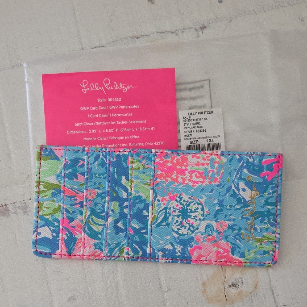 Lilly Pulitzer Blue and Pink Card Holder